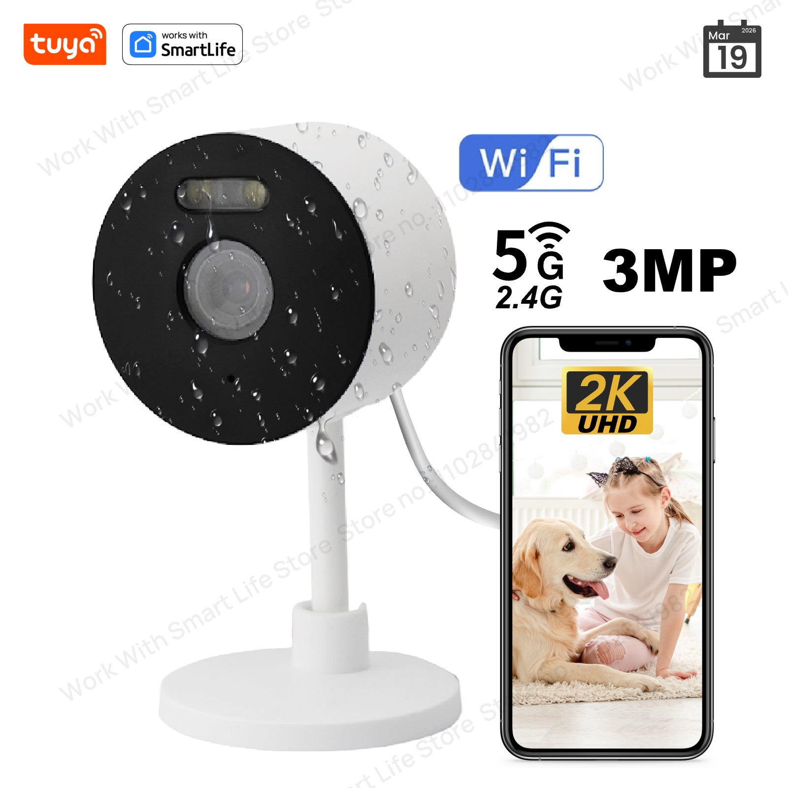 Smart Elderly Home - Kamera bezpieczeństwa 3MP HD Tuya Smart