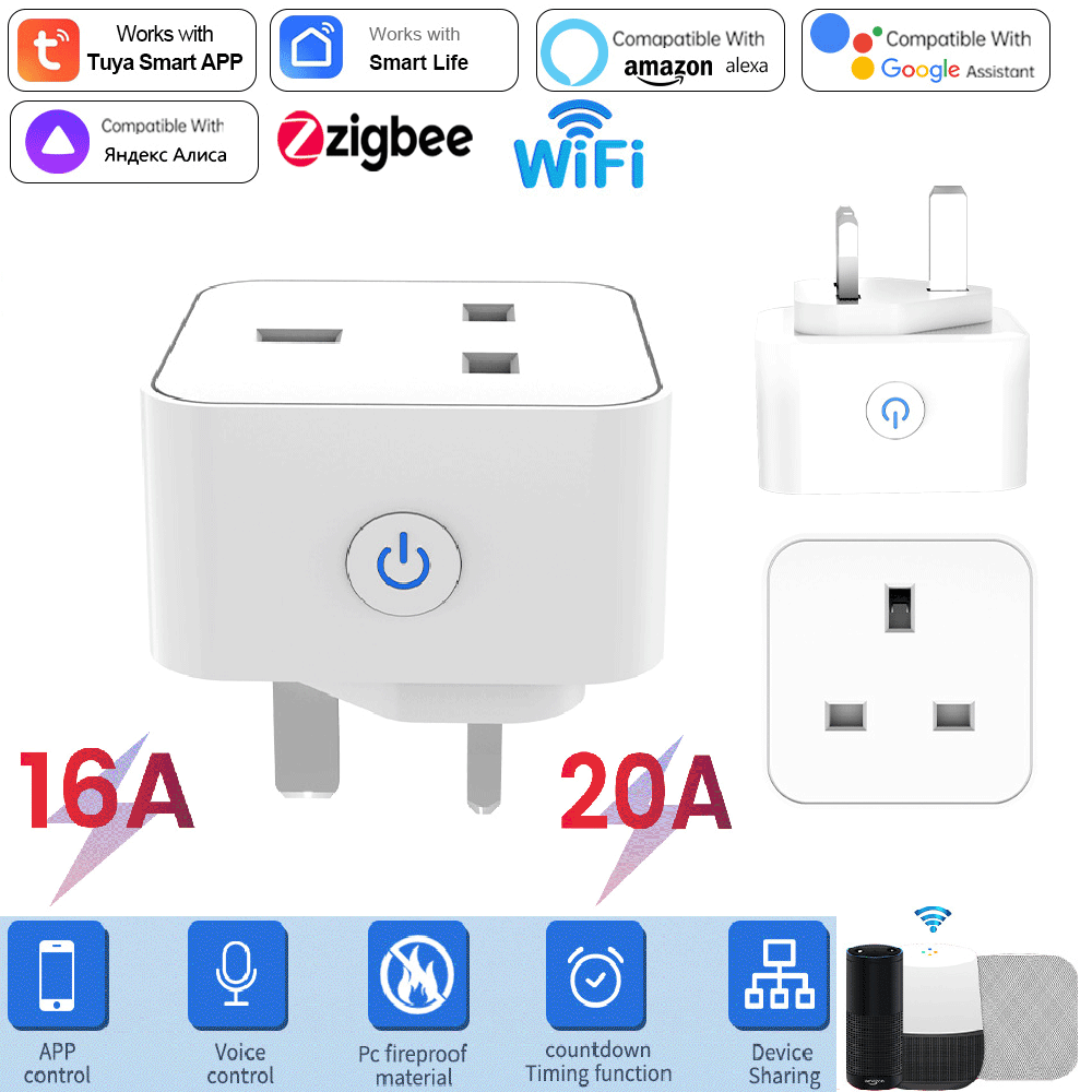Smart Home Wiser - Inteligentne gniazdko Tuya 16A/20A WiFi lub